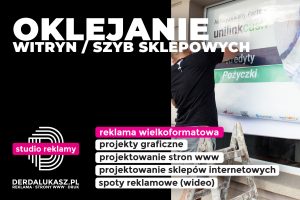 Oklejanie witryn / szyb sklepowych - STUDIO REKLAMY | Żary, Żagań, Zielona Góra