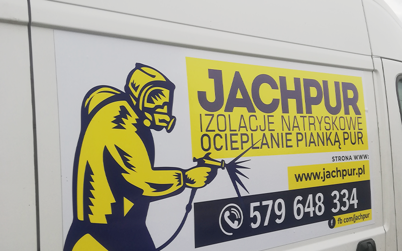 Reklama na samochodzie / oklejenie samochodu - JACHPUR Izolacje natryskowe Żary