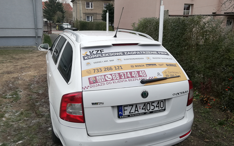 Reklama na samochodzie / oklejenie samochodu - KZF Żary